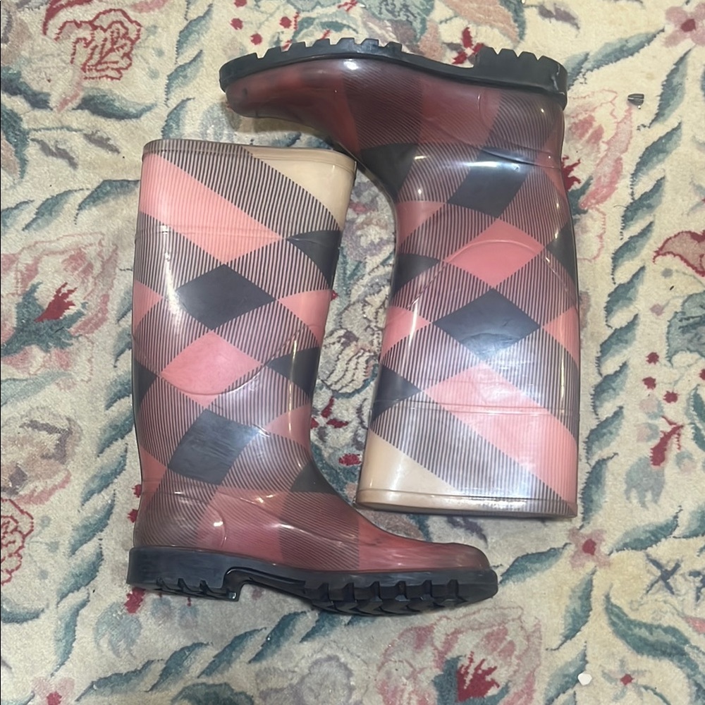 Burberry Plaid Rain Boots